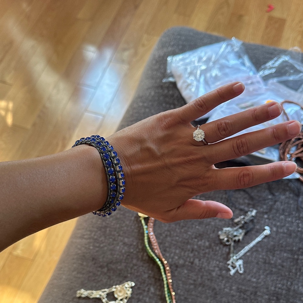 Handcrafted Blue Crystal Wrap Bracelet - Women Jewelry